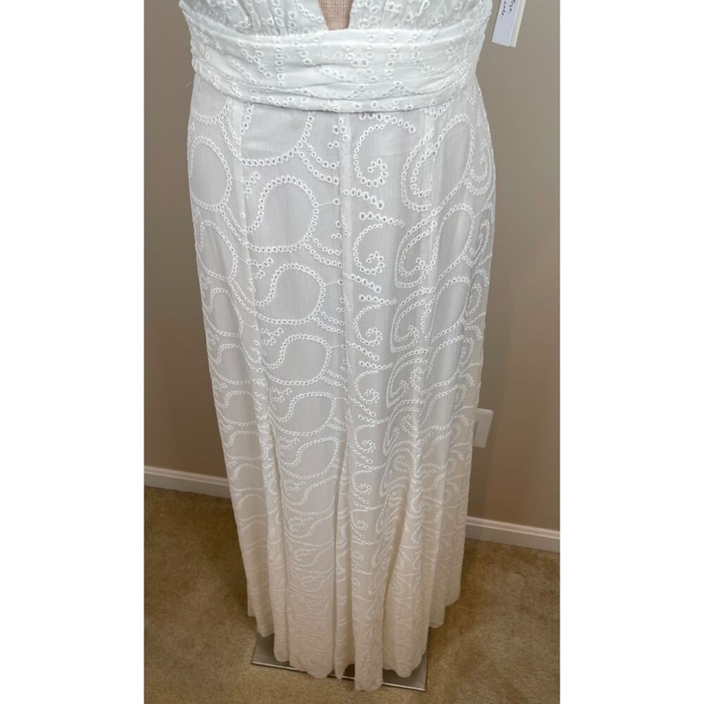 ALICE + OLIVIA Vanna Ruffle Flutter Sleeve Eyelet Embroidered Maxi Dress Size 0 - Picture 7 of 12